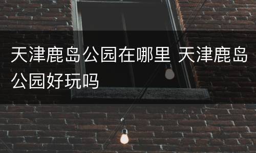 天津鹿岛公园在哪里 天津鹿岛公园好玩吗