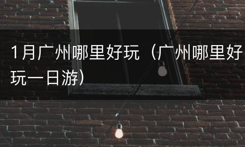 1月广州哪里好玩（广州哪里好玩一日游）