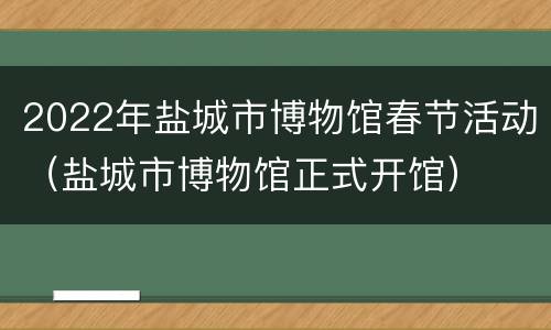 2022年盐城市博物馆春节活动（盐城市博物馆正式开馆）
