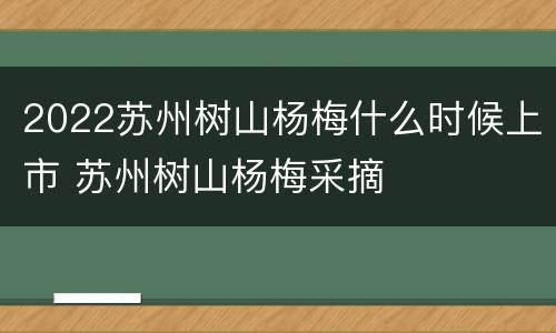 2022苏州树山杨梅什么时候上市 苏州树山杨梅采摘