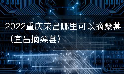2022重庆荣昌哪里可以摘桑葚（宜昌摘桑葚）
