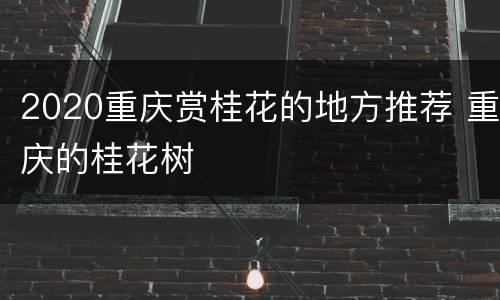 2020重庆赏桂花的地方推荐 重庆的桂花树