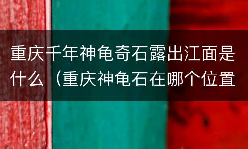 重庆千年神龟奇石露出江面是什么（重庆神龟石在哪个位置）