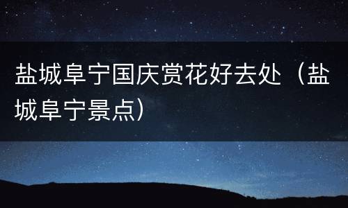 盐城阜宁国庆赏花好去处（盐城阜宁景点）