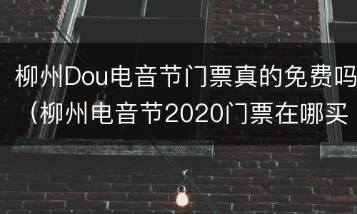 柳州Dou电音节门票真的免费吗（柳州电音节2020门票在哪买）