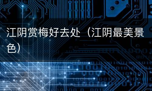 江阴赏梅好去处（江阴最美景色）