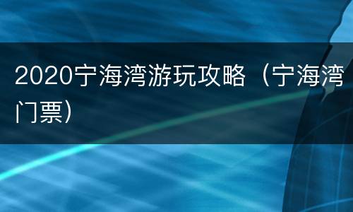 2020宁海湾游玩攻略（宁海湾门票）