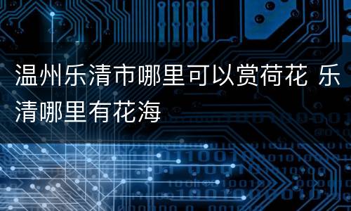 温州乐清市哪里可以赏荷花 乐清哪里有花海