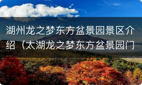 湖州龙之梦东方盆景园景区介绍（太湖龙之梦东方盆景园门票）