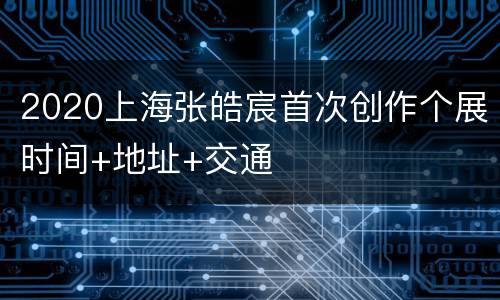 2020上海张皓宸首次创作个展时间+地址+交通