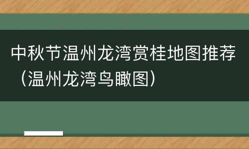 中秋节温州龙湾赏桂地图推荐（温州龙湾鸟瞰图）