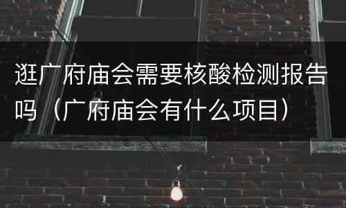 逛广府庙会需要核酸检测报告吗（广府庙会有什么项目）
