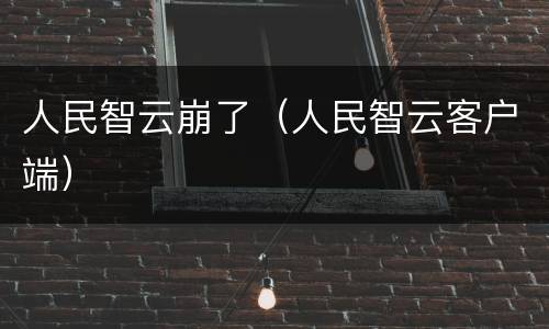 人民智云崩了（人民智云客户端）