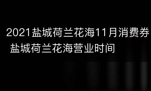 2021盐城荷兰花海11月消费券 盐城荷兰花海营业时间