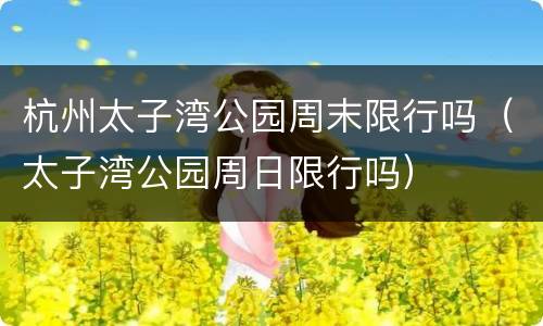 杭州太子湾公园周末限行吗（太子湾公园周日限行吗）
