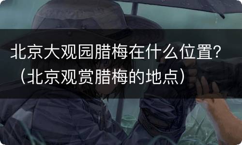 北京大观园腊梅在什么位置？（北京观赏腊梅的地点）