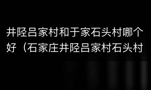井陉吕家村和于家石头村哪个好（石家庄井陉吕家村石头村）