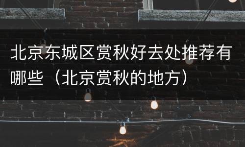 北京东城区赏秋好去处推荐有哪些（北京赏秋的地方）