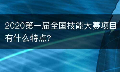 2020第一届全国技能大赛项目有什么特点？