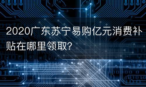 2020广东苏宁易购亿元消费补贴在哪里领取？