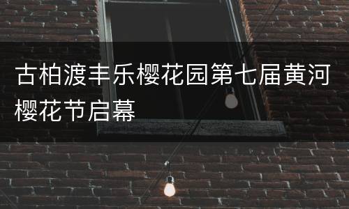 古柏渡丰乐樱花园第七届黄河樱花节启幕