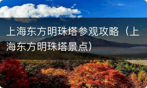 上海东方明珠塔参观攻略（上海东方明珠塔景点）