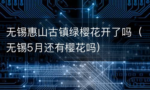 无锡惠山古镇绿樱花开了吗（无锡5月还有樱花吗）