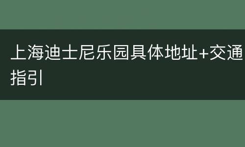 上海迪士尼乐园具体地址+交通指引