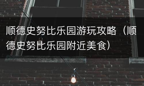 顺德史努比乐园游玩攻略（顺德史努比乐园附近美食）
