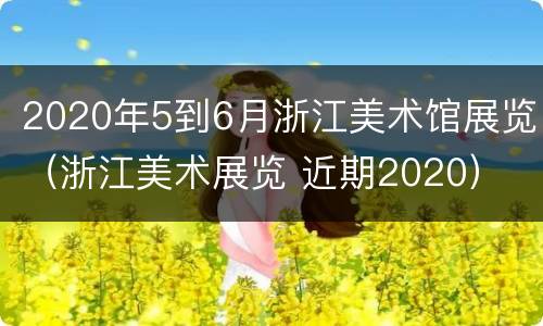 2020年5到6月浙江美术馆展览（浙江美术展览 近期2020）