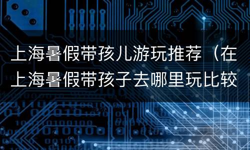 上海暑假带孩儿游玩推荐（在上海暑假带孩子去哪里玩比较好）