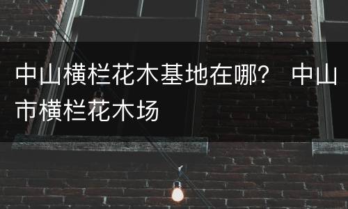 中山横栏花木基地在哪？ 中山市横栏花木场