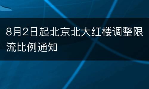 8月2日起北京北大红楼调整限流比例通知