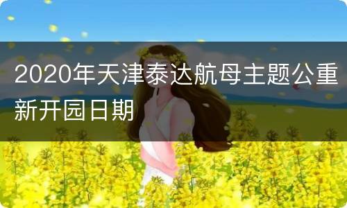 2020年天津泰达航母主题公重新开园日期