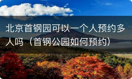 北京首钢园可以一个人预约多人吗（首钢公园如何预约）