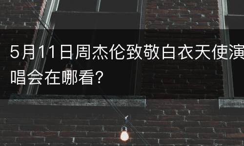 5月11日周杰伦致敬白衣天使演唱会在哪看？