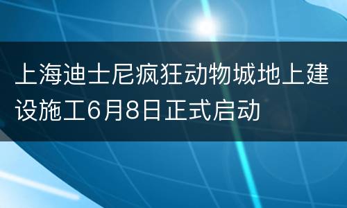 上海迪士尼疯狂动物城地上建设施工6月8日正式启动