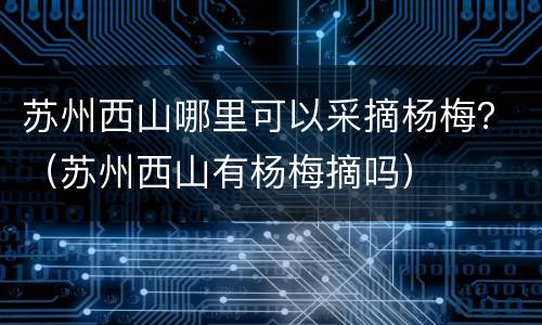苏州西山哪里可以采摘杨梅？（苏州西山有杨梅摘吗）