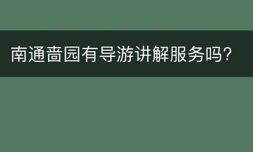 南通啬园有导游讲解服务吗?