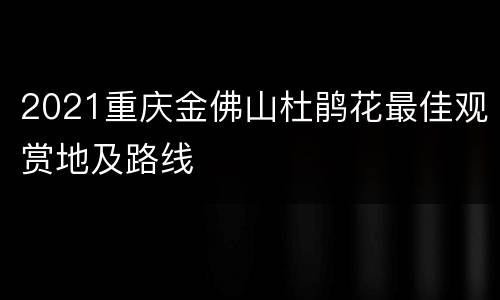 2021重庆金佛山杜鹃花最佳观赏地及路线