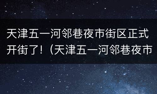 天津五一河邻巷夜市街区正式开街了!（天津五一河邻巷夜市街区正式开街了吗）