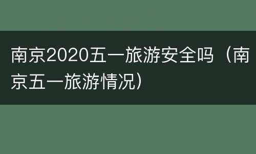 南京2020五一旅游安全吗（南京五一旅游情况）