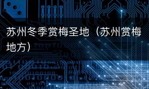 苏州冬季赏梅圣地（苏州赏梅地方）