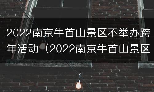 2022南京牛首山景区不举办跨年活动（2022南京牛首山景区不举办跨年活动吗）