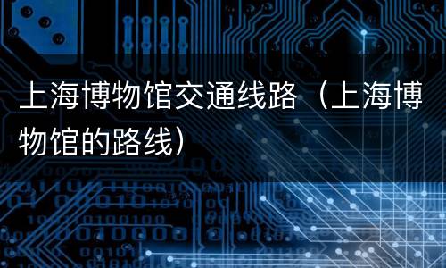 上海博物馆交通线路（上海博物馆的路线）