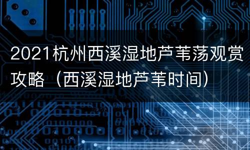 2021杭州西溪湿地芦苇荡观赏攻略（西溪湿地芦苇时间）