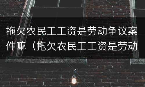 拖欠农民工工资是劳动争议案件嘛（拖欠农民工工资是劳动争议案件嘛怎么处理）