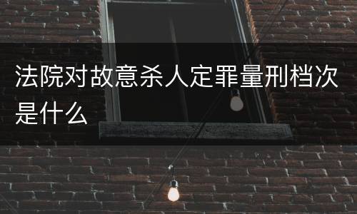 法院对故意杀人定罪量刑档次是什么