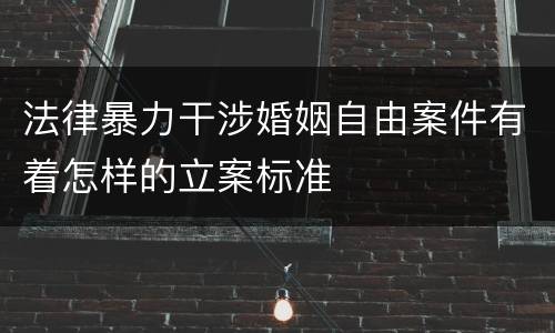 法律暴力干涉婚姻自由案件有着怎样的立案标准