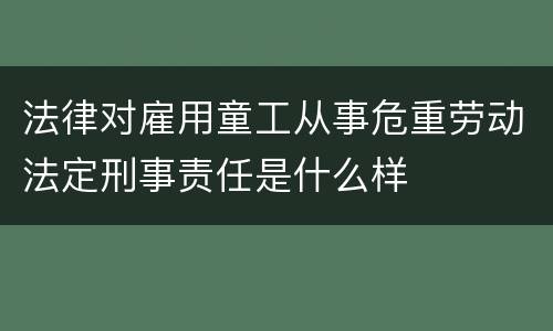 法律对雇用童工从事危重劳动法定刑事责任是什么样